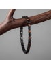 Holzkern Herrenarmband Edelstahl Peppered Zebrano/Schwarz