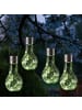MARELIDA LED Solar Glühbirne Crackle Bruchglasoptik H: 17cm in grün