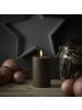 Adilina LED Kerze LINA Echtwachs Rustik-Optik 7x11cm in grau