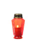 MARELIDA 10er Set LED Grablicht Grabkerze flackernd Timer H: 15,5cm in rot