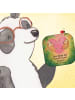 Mr. & Mrs. Panda Glas-Untersetzer Faultiere Herz Design mit Spruch in Weiß