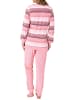 NORMANN Pyjama langarm Streifen Bündchen - 69171 in rosa