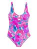 Sunseeker Badeanzug in pink-blau bedruckt