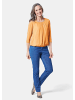 GOLDNER Chiffon-Shirt mit 3/4-Arm, Rundhals in safran