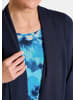 GOLDNER Viskoseshirt in Twinset-Optik in marine / gemustert