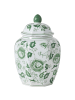Beliani Vase mit Deckel FERROL in Weiß/Grün - (W) 18 x (H) 29 x (L) 18 cm