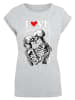F4NT4STIC Extended Shoulder T-Shirt Love is all you need in grau meliert