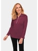 GOLDNER Flausch-Shirt Flauschiges Troyer- Shirt in sangria / melange