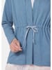 GOLDNER Fleece-Jacke Leichte Fleecejacke mit Bindeband in blau