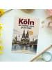 Mr. & Mrs. Panda Postkarte Kölner Dom modern Design mit Spruch in Weiß