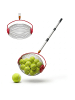 relaxdays Tennisball Sammler in Silber/ Rot - (B)32 x (H)128 x (T)19 cm