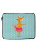 Mr. & Mrs. Panda Laptop Sleeve Fuchs Ballerina ohne Spruch in Türkis Pastell