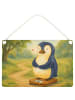 Mr. & Mrs. Panda Holztafel Pinguin Diät Design ohne Spruch in Weiß