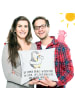 Mr. & Mrs. Panda Kuschel Kissen Sommerfarben mit Spruch in Weiß
