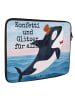 Mr. & Mrs. Panda Laptop Tasche Orca Zylinder Design mit Spruch in Weiß