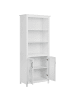 Beliani Vitrine LUSBY in Weiß - (W) 75 x (H) 181 x (L) 38 cm