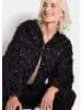 GOLDNER Jacke Jacke in Feder-Optik mit Pailletten in schwarz