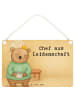 Mr. & Mrs. Panda Holzbild Chef Leidenschaft Design mit Spruch in Weiß