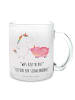 Mr. & Mrs. Panda Teetasse Einhorn Schwein mit Spruch in Transparent