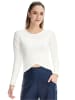 Winshape Functional Light and Soft Cropped Long Sleeve Top AET131LS in cream