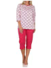 NORMANN Kurzarm Capri Schlafanzug Pyjama Tupfen Punkte Look 125 90 330 in pink