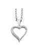 Adeliás Damen Anhänger – Herz Herzanhänger aus 925 Silber mit Zirkonia in silber