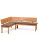 58 aufm Kessel ECKBANK Danny 1 für 5 Personen Massivholz + Microfaser Kernbuche/Braun