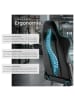 tectake Racing Gaming Stuhl Twink Belastbarkeit 120 kg, schwarz/azur