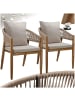 tectake Outdoor-Sessel Akazienholz, Rope-Design, wetterfest, Kissen, 120 kg