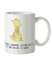 Mr. & Mrs. Panda Camping Tasse Giraffe Zufrieden mit Spruch in Weiß