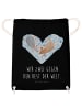 Mr. & Mrs. Panda Jutebeutel Mäuse Herz mit Spruch in Schwarz