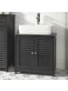 SoBuy Unterschrank in Mattes Dunkelgrau - (W) 34 x (H) 58 x (L) 57 cm