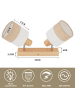 ZMH Deckenleuchte in beige 2-flammige E14 Holz Modern Deckenspot MAX.25W