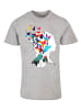 F4NT4STIC T-Shirt Schmetterling Silhouette TEE UNISEX in grau meliert