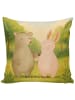 Mr. & Mrs. Panda Kopfkissen Bär und Hase Umarmen Design ohne Spruch in Weiß