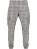 Urban Classics Urban Classics Herren AOP Glencheck Cargo Jog Pants in white/black