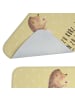 Mr. & Mrs. Panda Badteppich Igel Wein mit Spruch in Gelb Pastell
