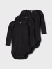 name it 3er Pack Baby Bodys langarm in Schwarz