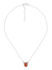 mantraroma 925er Silber - Collierketten (L) 42 cm mit Karneol