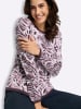 WITT WEIDEN Jacquard-Pullover in aubergine-ecru-gemustert