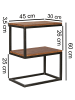 FineBuy Beistelltisch in Braun / Sheesham / 30x45x60