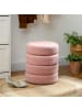 HOMCOM Fußhocker-Ø40 x 45H cm-Rosa