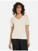 TAIFUN T-Shirt Kurzarm Rundhals in Light Creme