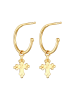 Elli Ohrringe 925 Sterling Silber Kreuz in Gold