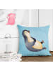Mr. & Mrs. Panda Dekokissen Pinguin Lachen ohne Spruch in Eisblau