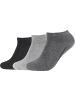 camano Baumwolle Bio Unisex-Sneaker-Socken 3 Paar ca-soft in anthrazit-/grau meliert