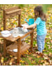 roba Kinder Matschküche Midi – wetterfeste Gartenküche aus teakfarbenem Holz