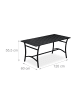 relaxdays Gartentisch in Schwarz - (B)120 x (H)55,5 x (T)60 cm