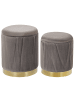 Beliani 2er-Set Pouf MIRAMAR in Grau/Gold
