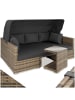 tectake Rattan Sitzgruppe, Sicherheitsglasplatte, für 5 bis 6 Personen